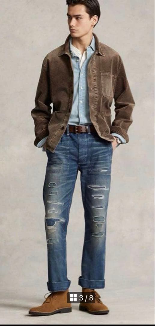 polo ラルフローレン コーデュロイジャケット カバーオール　ブラウン　RRL