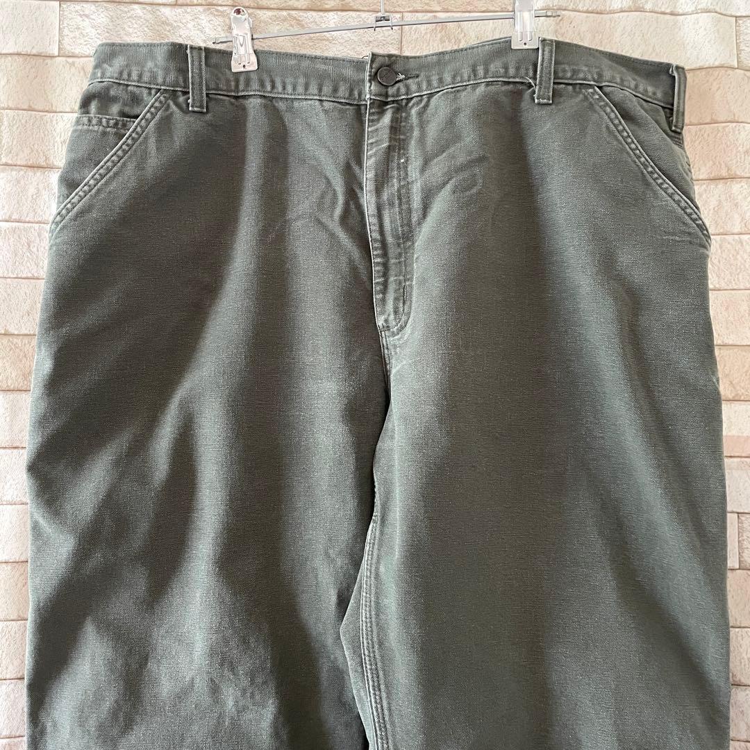 カーハート ペインターパンツ ダック地 革パッチ カーキ 42×32