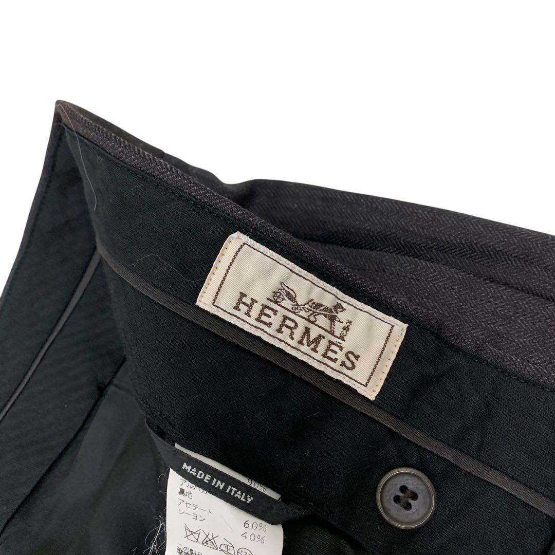 C397-8 イタリア製 HERMES エルメス アルパカ モヘア混 スラックス