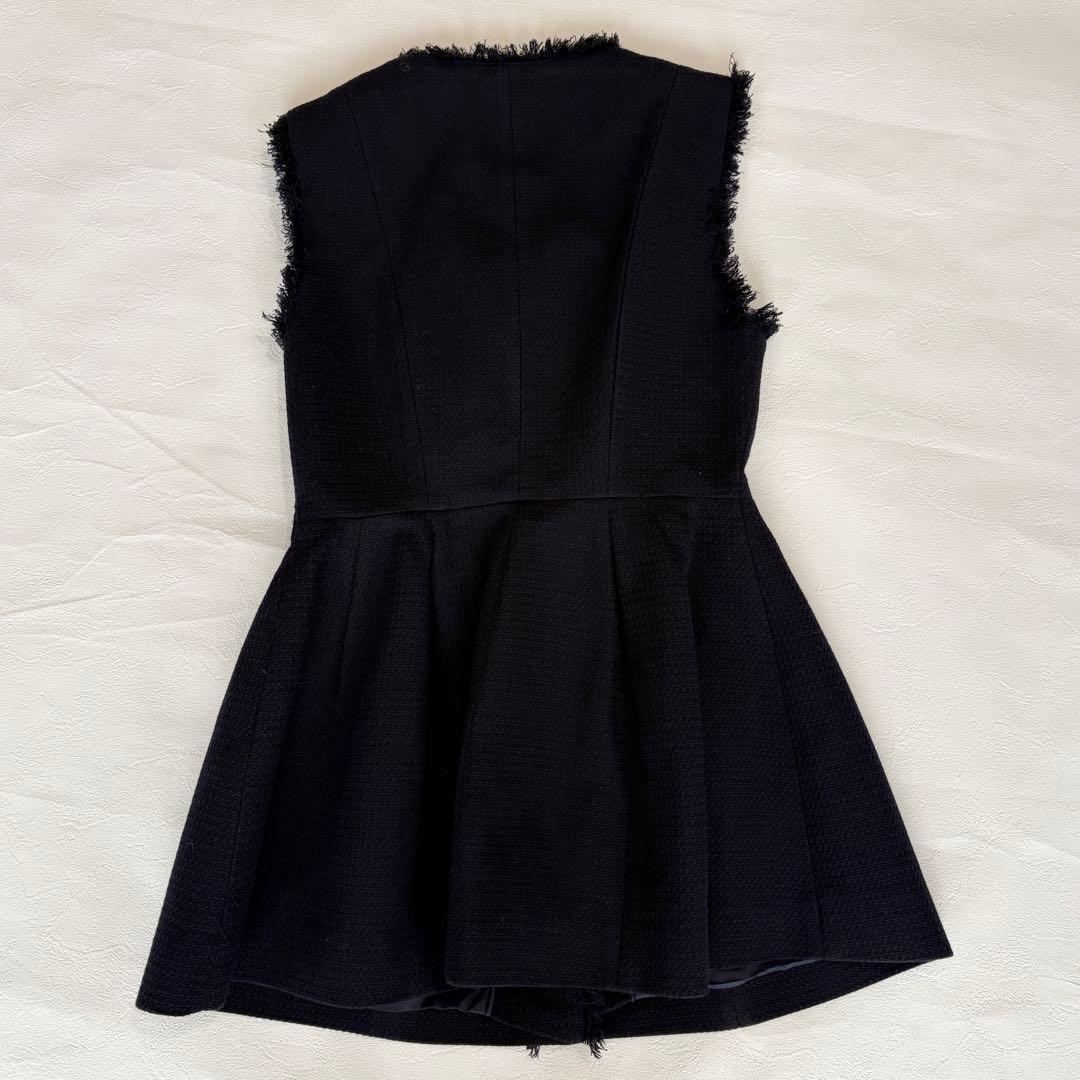 【定価2.5万】anuans　25年　ツイードフォルムジレトップス　ネイビー