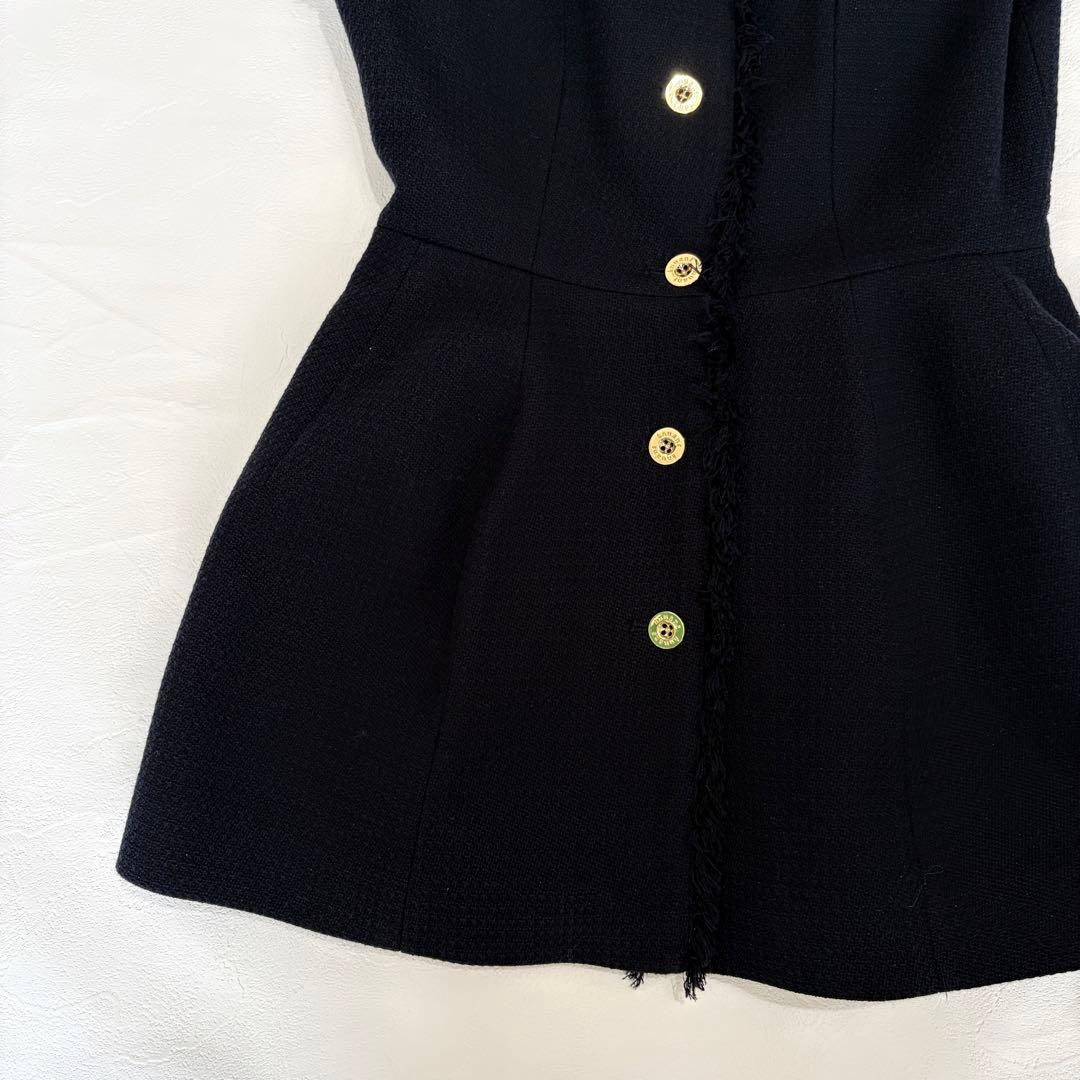 【定価2.5万】anuans　25年　ツイードフォルムジレトップス　ネイビー