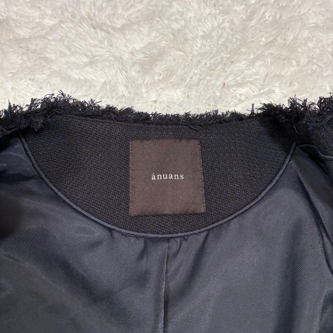 【定価2.5万】anuans　25年　ツイードフォルムジレトップス　ネイビー