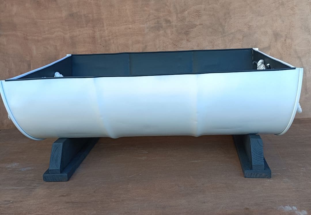 HARU品！ドラム缶remakeプランター！ホワイト＆ブラック