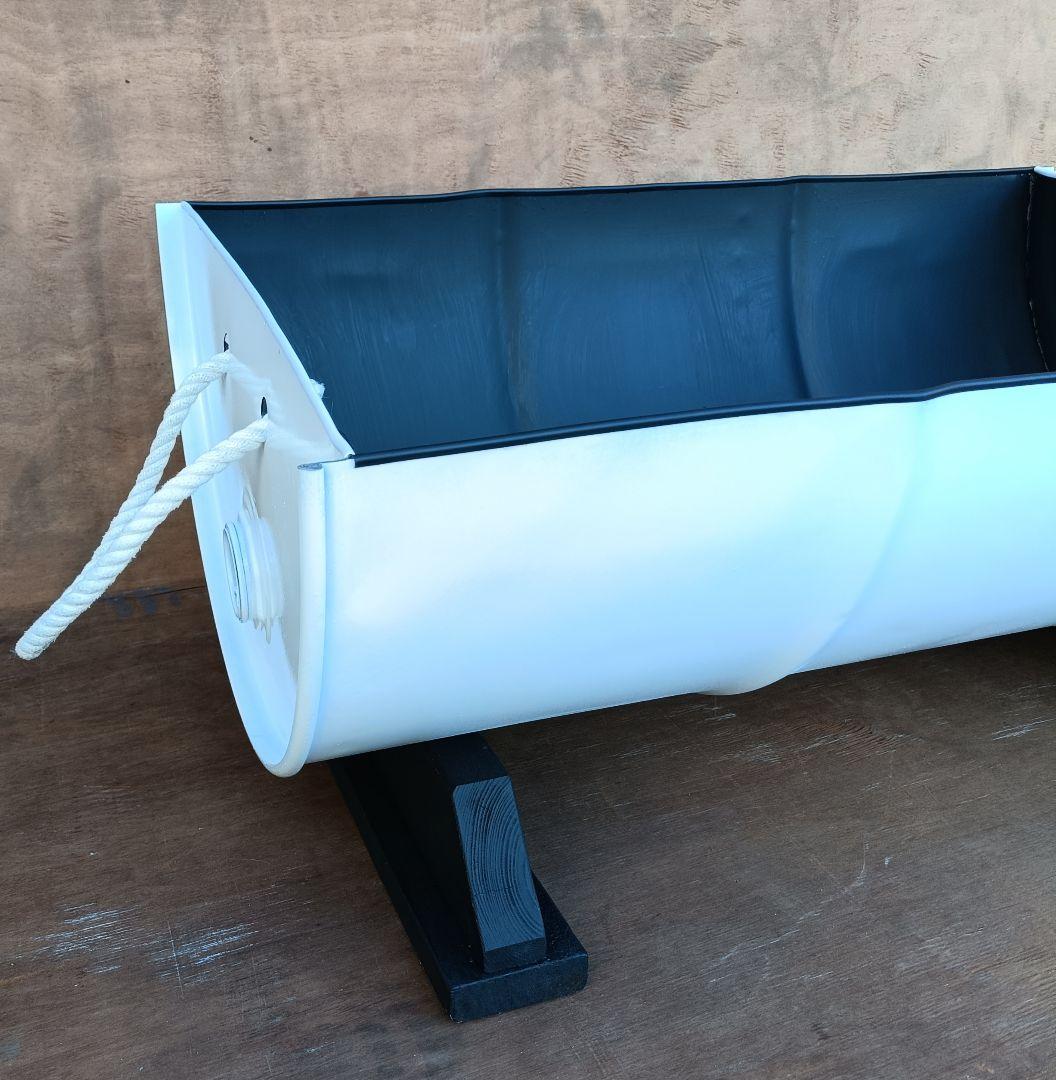 HARU品！ドラム缶remakeプランター！ホワイト＆ブラック