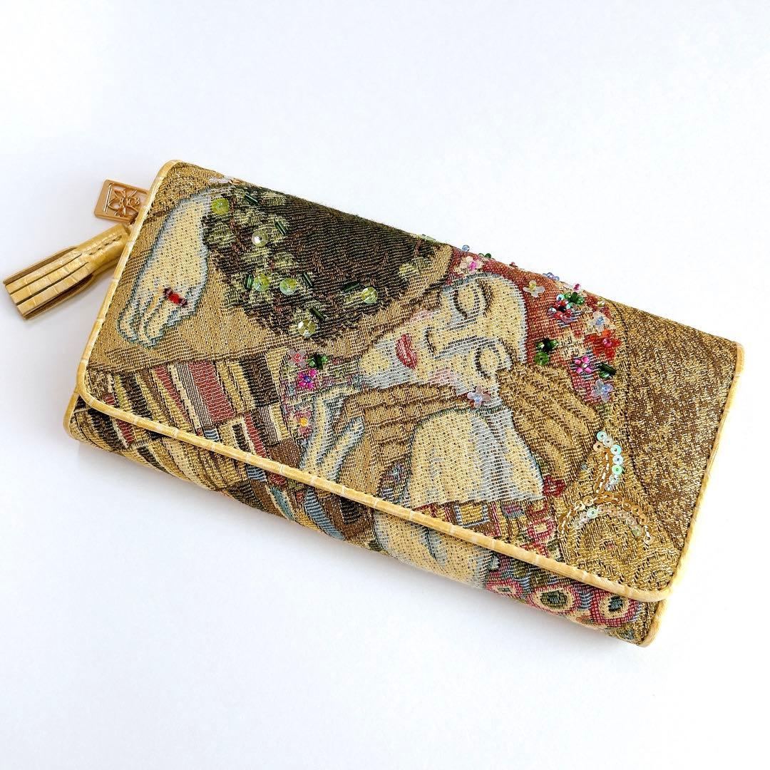 ほぼ未使用✨ シンクビー ゴールデンクリムト 長財布 接吻 スパンコール