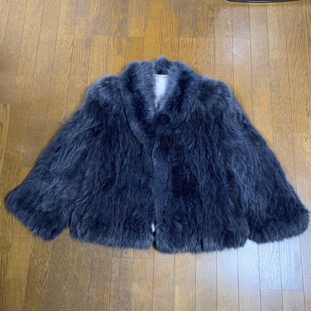 SAGA FOX ダークブルー ファーコート