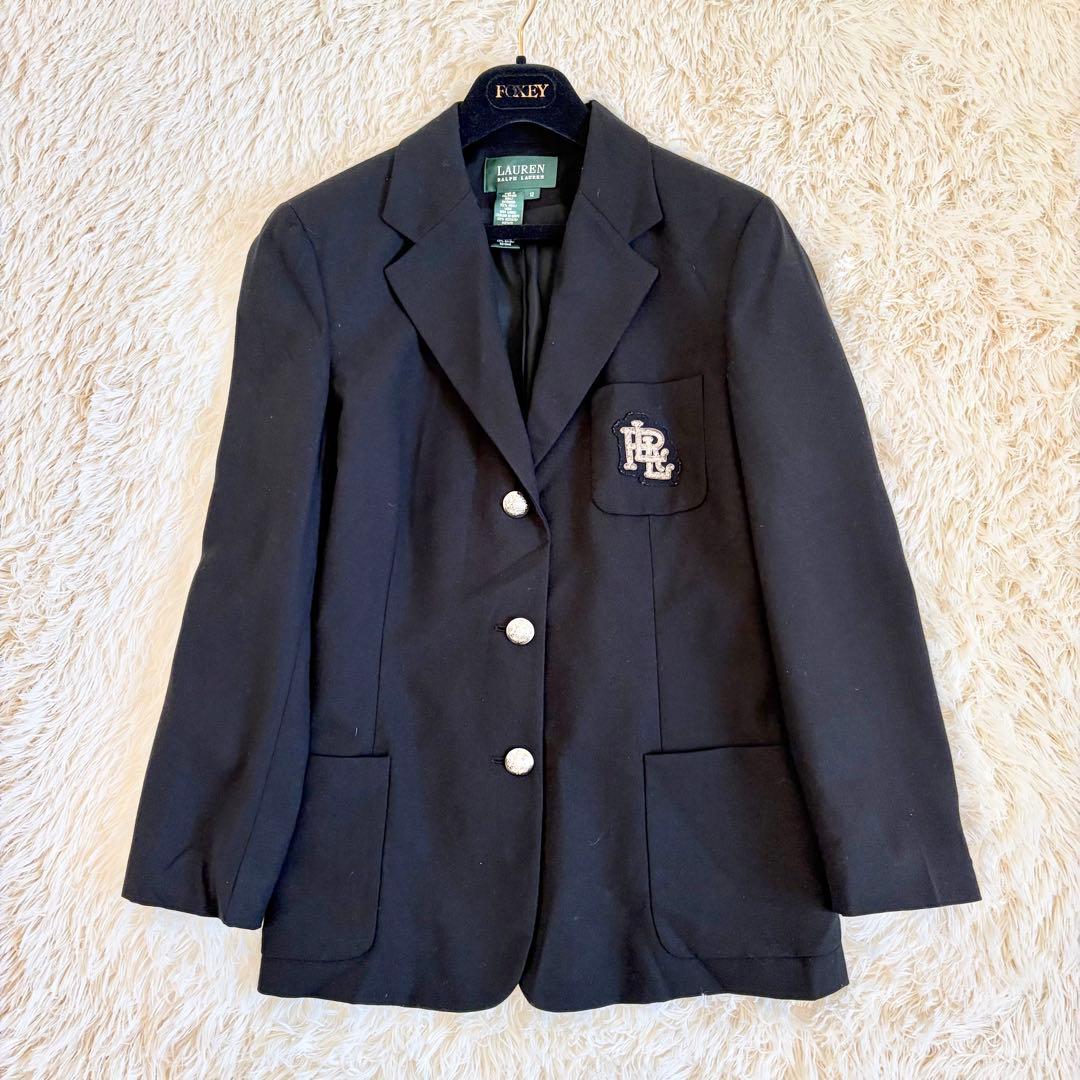 ローレンラルフローレン ブレザー 黒 銀ボタン エンブレム シングル 12