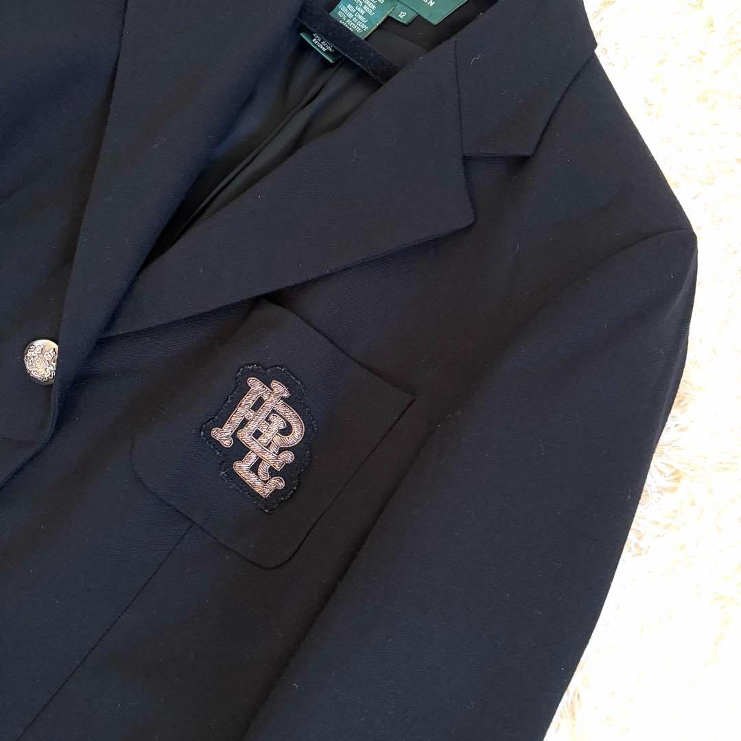 ローレンラルフローレン ブレザー 黒 銀ボタン エンブレム シングル 12