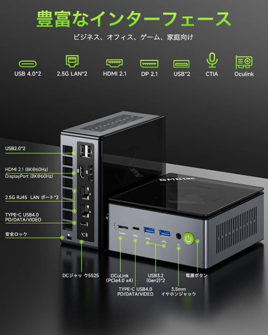 GMKtec ミニpc AMD Ryzen 7 PRO 6850H