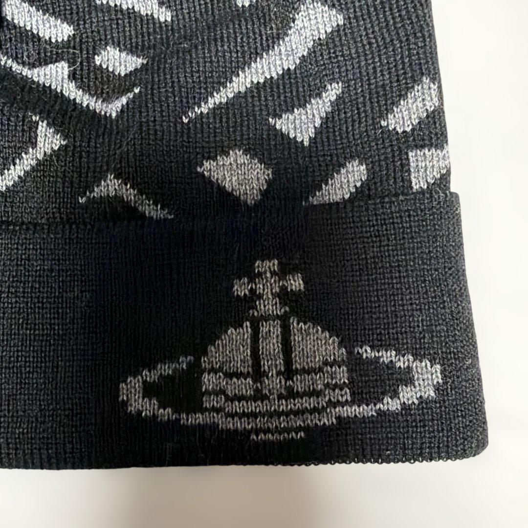☆Vivienne Westwood☆ニット帽／ビーニー☆黒×グレー☆ほぼ新品☆