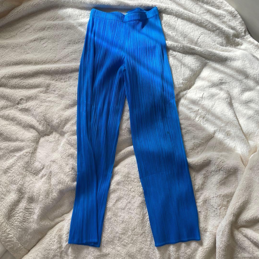 プリーツプリーズ ブルー パンツ サイズ2