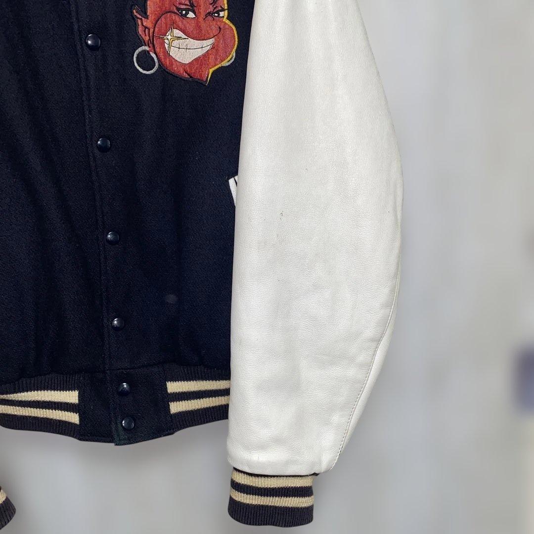 90s ゴールデンベア Golden Bear 袖レザー　スタジャン　M