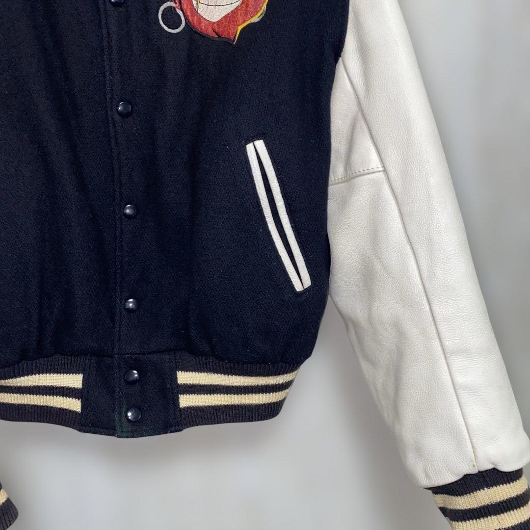 90s ゴールデンベア Golden Bear 袖レザー　スタジャン　M