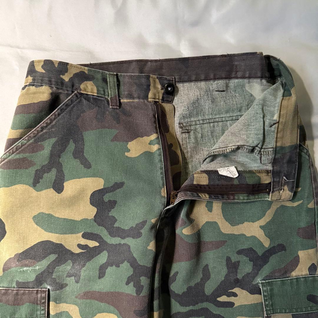 80s vintage USA製 カモ柄 フェード ワイド カーゴパンツ