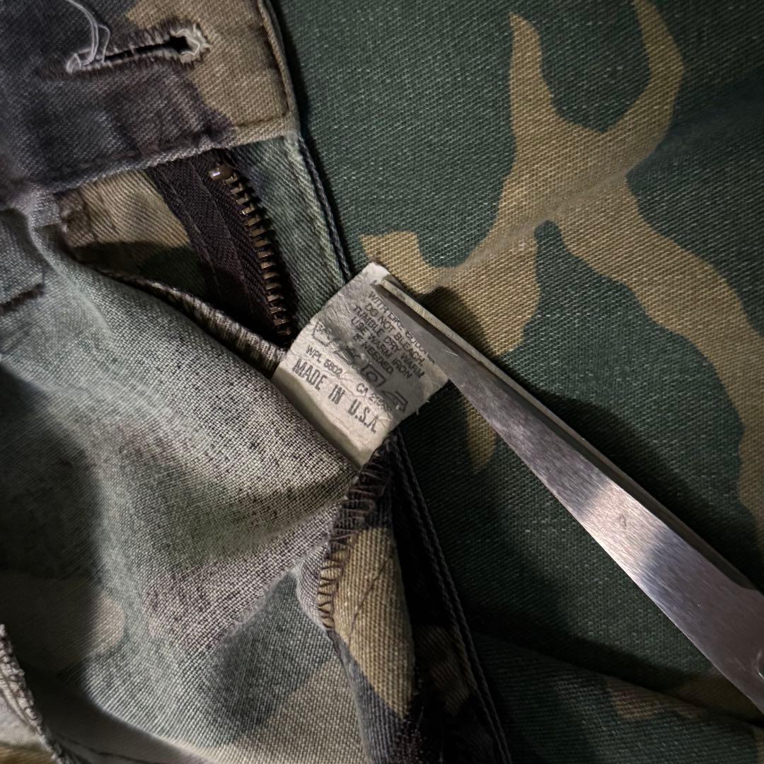 80s vintage USA製 カモ柄 フェード ワイド カーゴパンツ