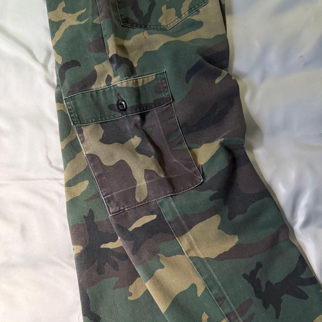 80s vintage USA製 カモ柄 フェード ワイド カーゴパンツ