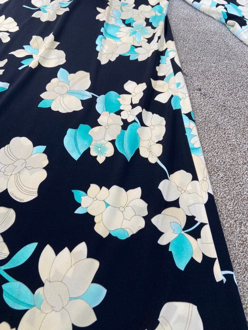 LEONARD レオナール　７部袖ワンピース　　サイズ36 ベルト付き　SALE