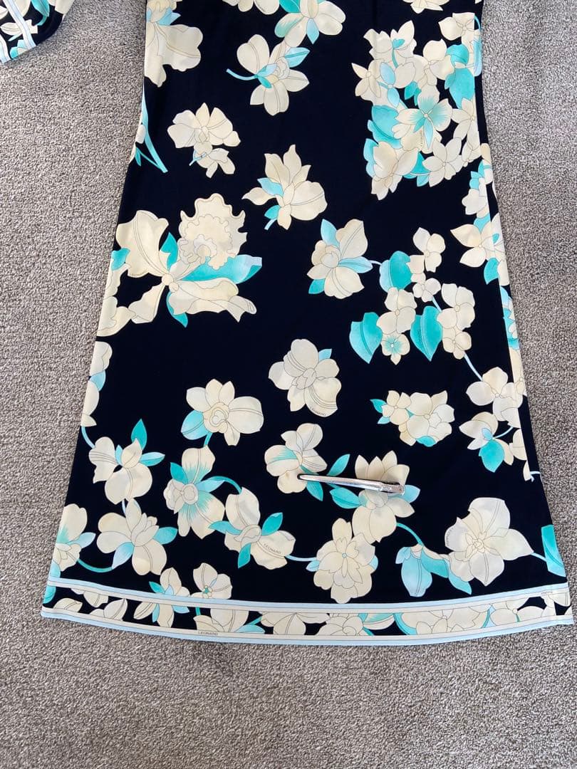 LEONARD レオナール　７部袖ワンピース　　サイズ36 ベルト付き　SALE