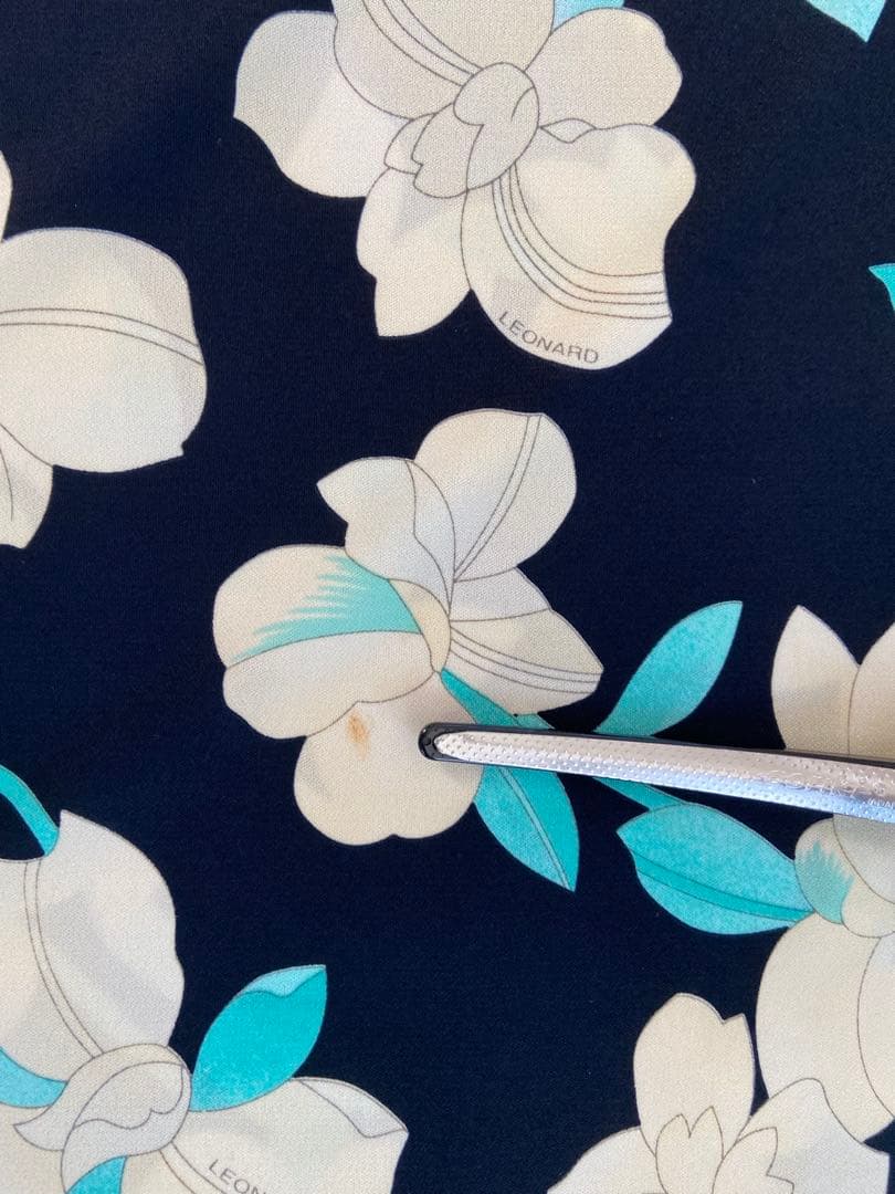 LEONARD レオナール　７部袖ワンピース　　サイズ36 ベルト付き　SALE