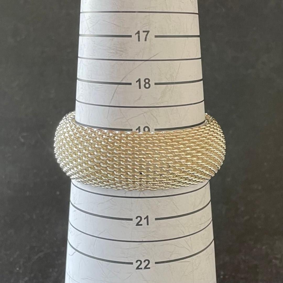 ティファニー 美品 サマセット メッシュ ワイド バングル SY4fe