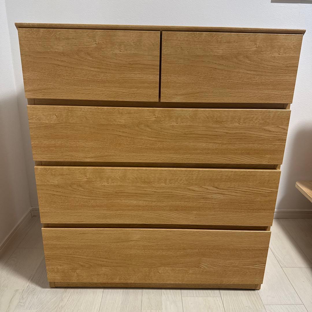 ニトリ 4段 チェスト　幅80 高さ92 ライトブラウン