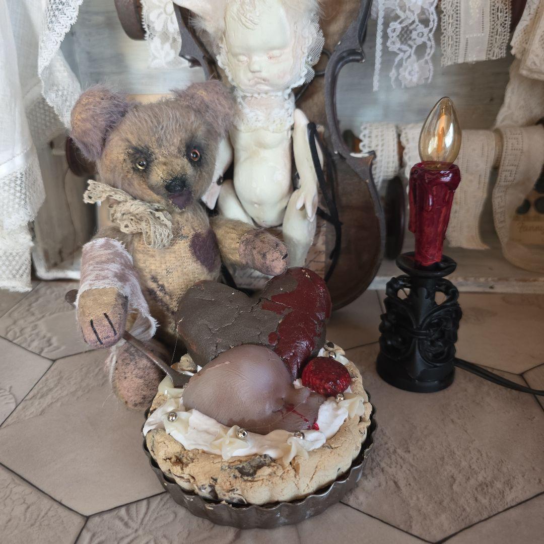 フランス　アンティークテディベア　ダーク　退廃的　シャビー　ブロカント