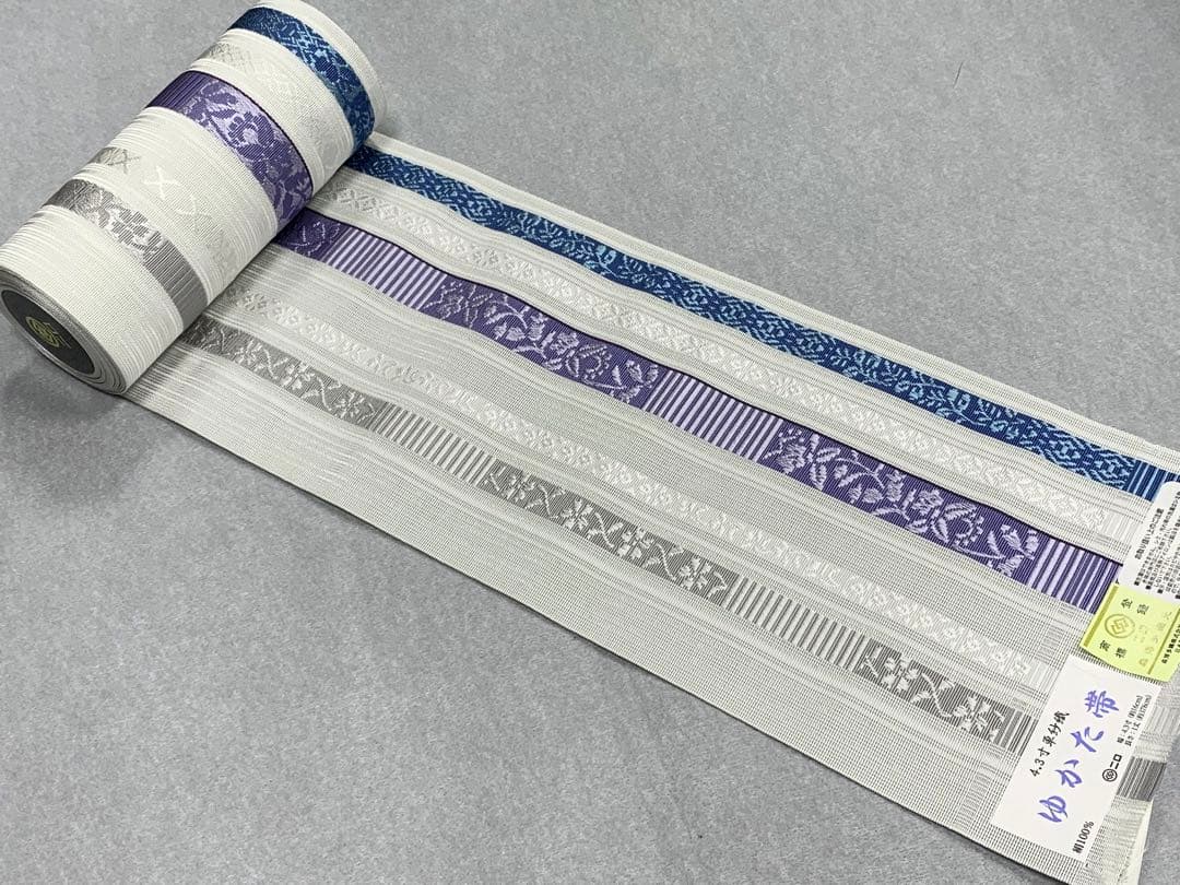 2025新柄　博多織の名門『森博多織謹製』正絹夏の紗織博多半巾帯 古典ゆかたに