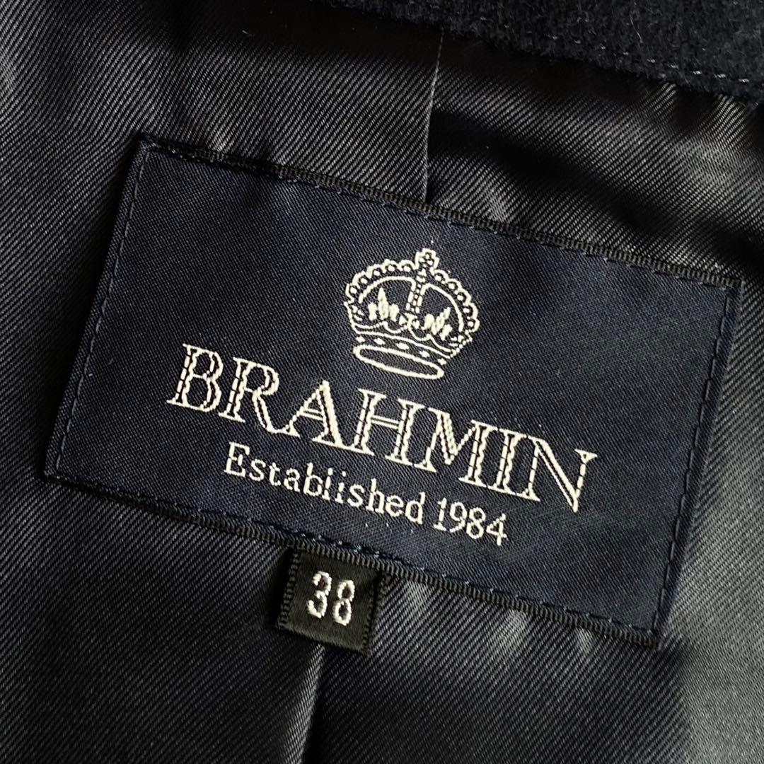 BRAHMIN ビッグカラー ダブル Pコート 金ボタン ネイビー サイズ38