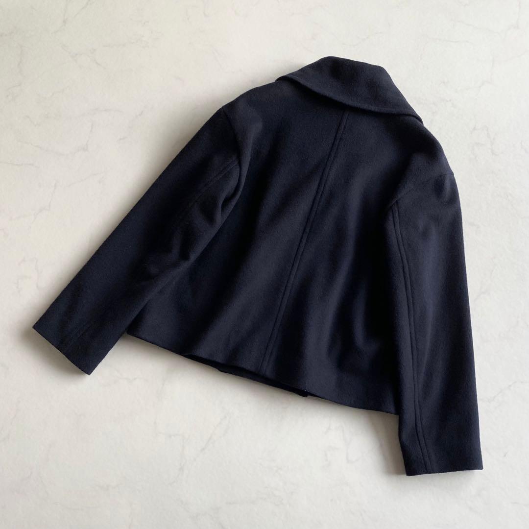 BRAHMIN ビッグカラー ダブル Pコート 金ボタン ネイビー サイズ38