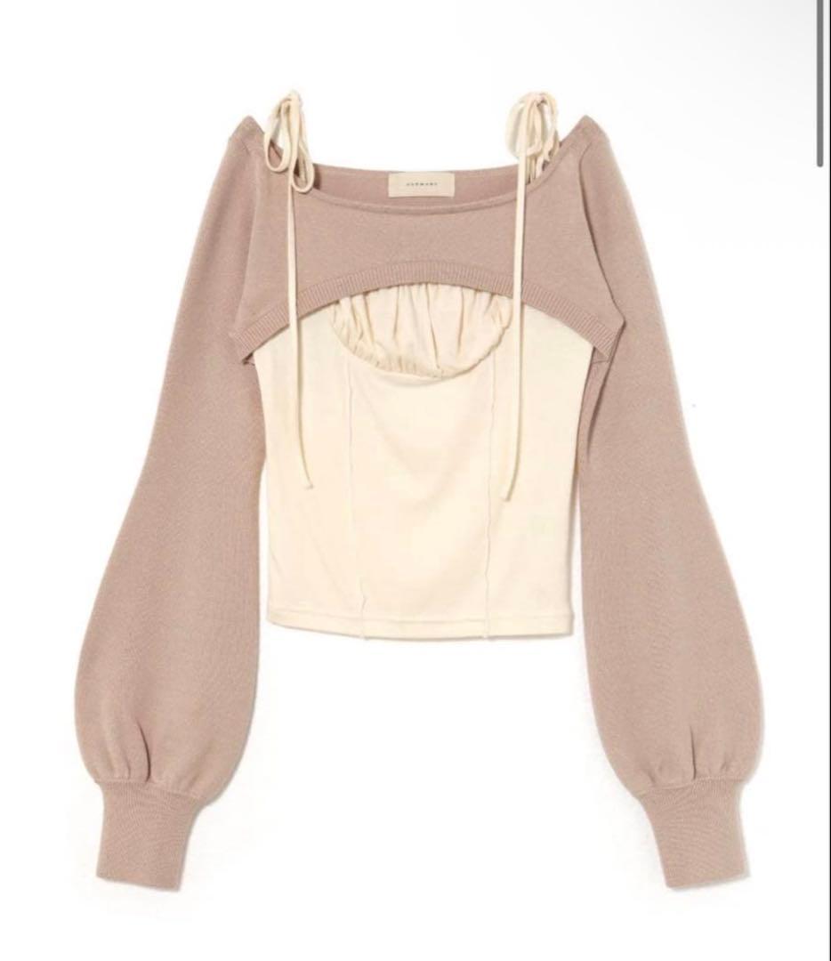 トップス andmary Sophia layered tops Beige