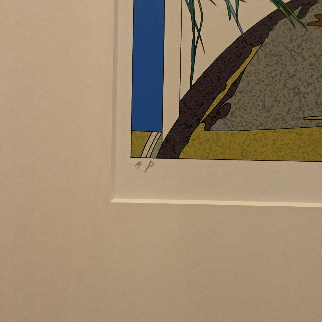 鈴木英人『コートダジュールの小高い丘』 Red PORSCHE シルクスクリーン