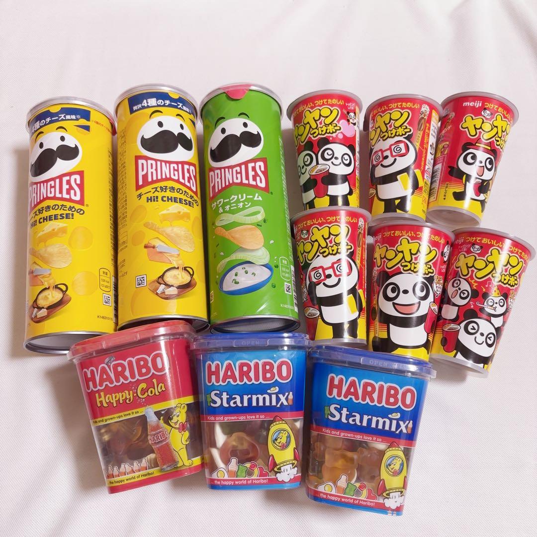 激安大量菓子まとめ売り　プリングルス　ポテトチップス　ヤンヤンつけボー　プッカ￼