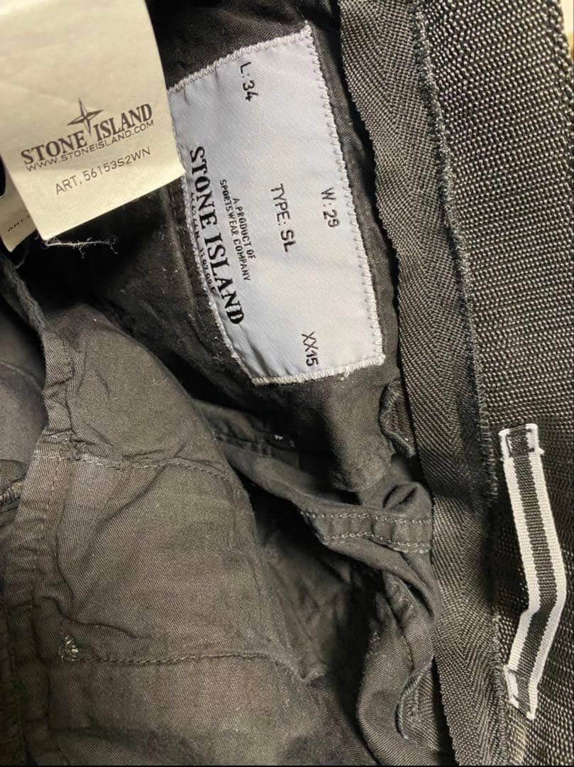 Stone  ブラックカーゴパンツ　ストーンアイランド