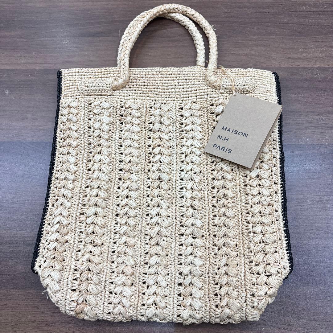 MAISON N.H PARIS バイカラー スクエア ハンドバッグ