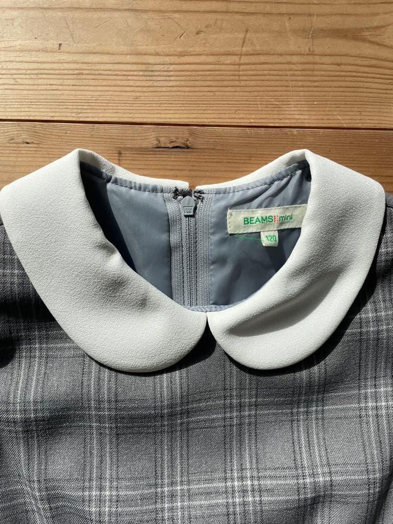 beams mini ネイビー　グレー　120cm セレモニー　ワンピース