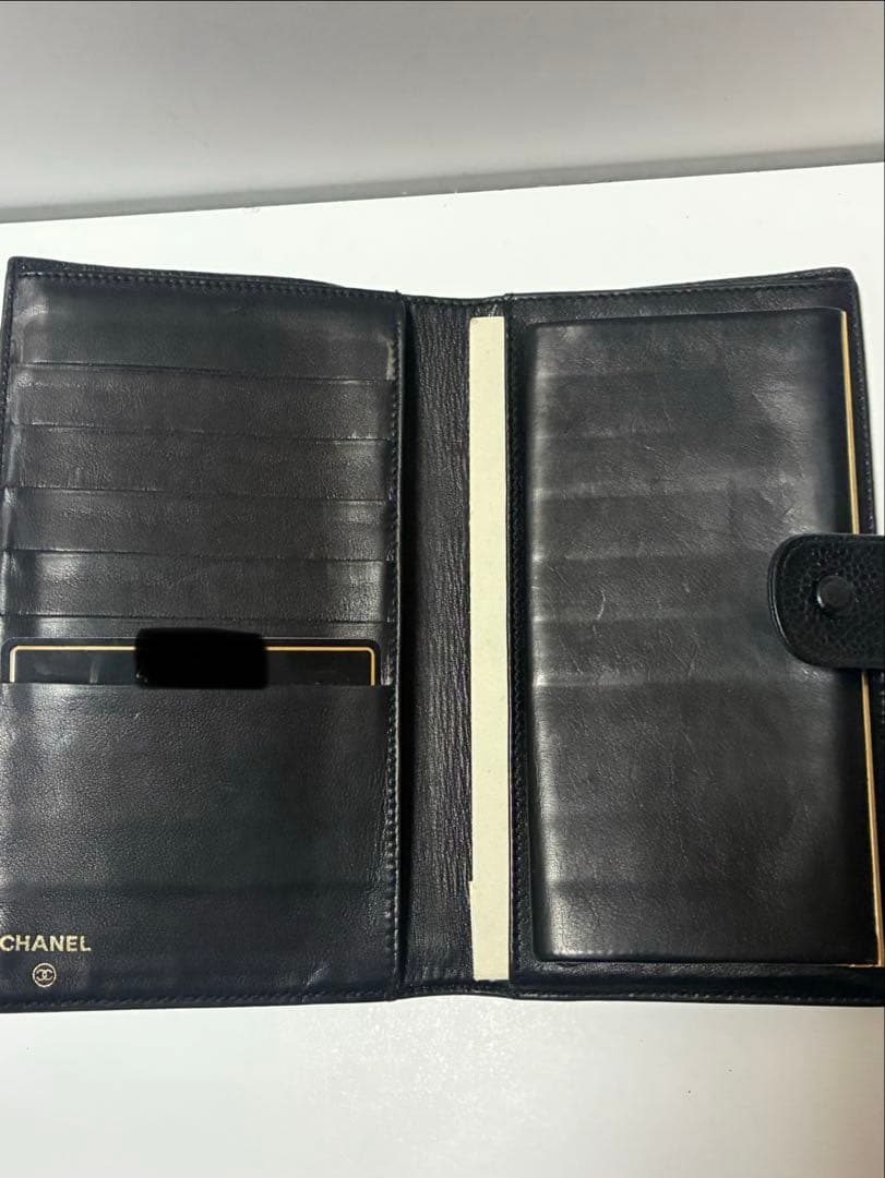 シャネル ココマーク CHANEL キャビアスキン 長財布 訳あり