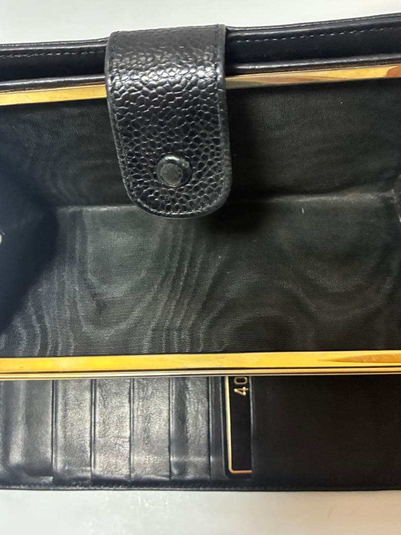 シャネル ココマーク CHANEL キャビアスキン 長財布 訳あり