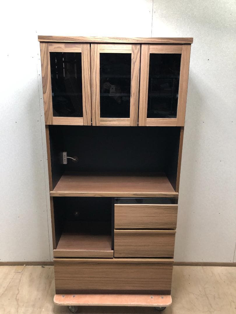 美品 入江木工 キッチンボード レンジボード 食器棚 250318-1