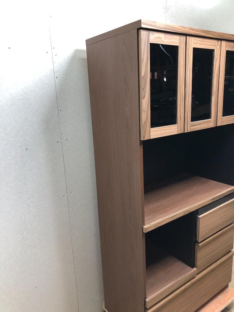 美品 入江木工 キッチンボード レンジボード 食器棚 250318-1