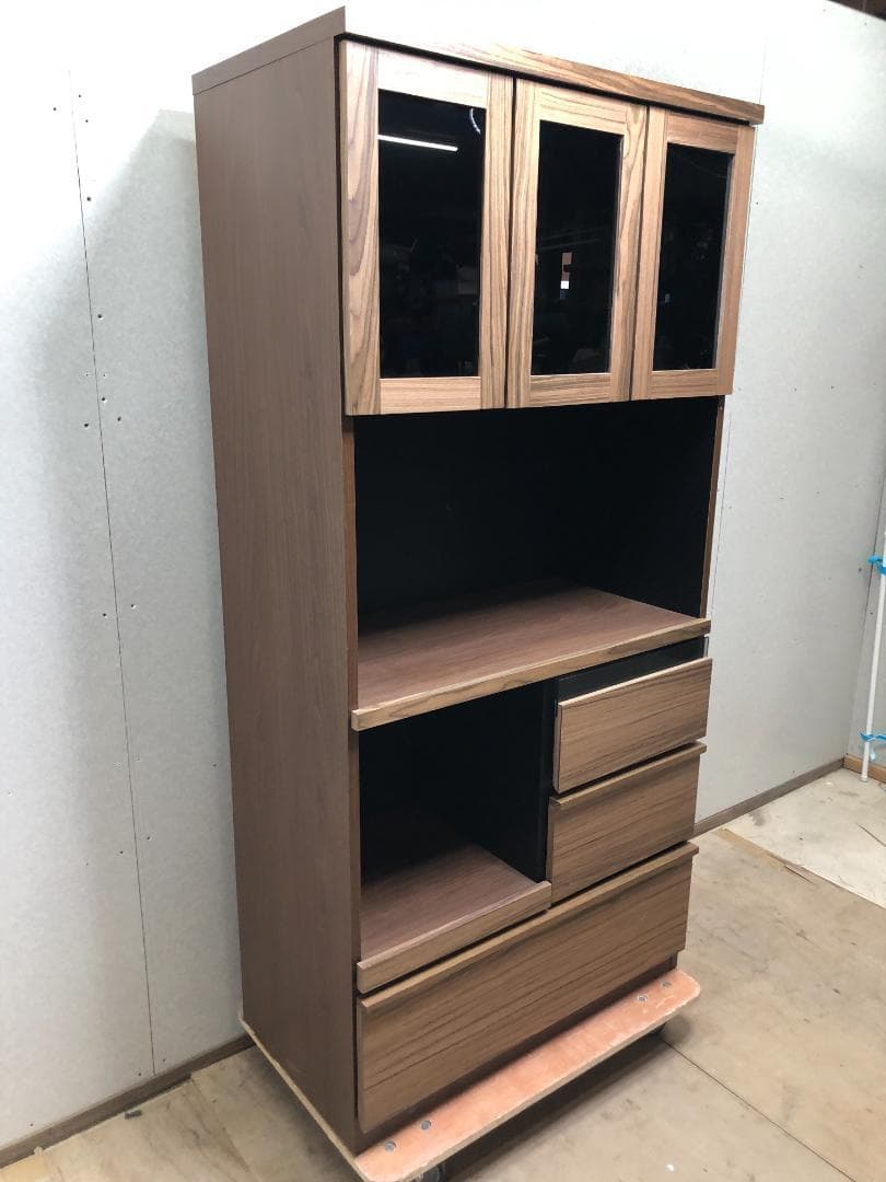 美品 入江木工 キッチンボード レンジボード 食器棚 250318-1