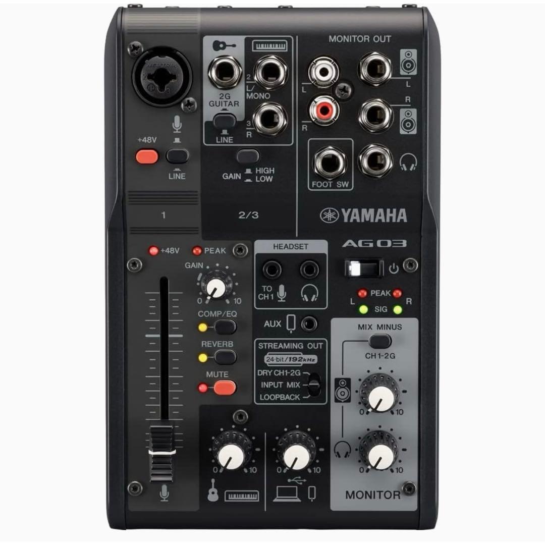 ヤマハ　ライブストリーミングミキサー 3チャンネル ブラック AG03MK2 B
