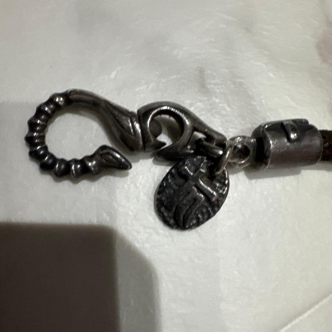 レザー シルバー ウォレットチェーン ウォレットコード フック 本革