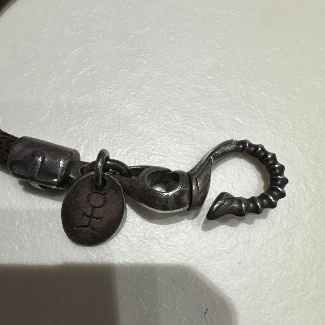 レザー シルバー ウォレットチェーン ウォレットコード フック 本革