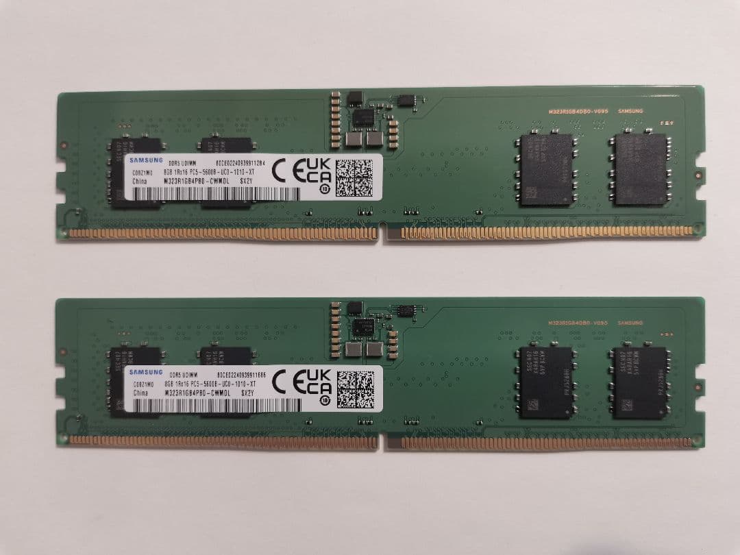 DDR5 8GB 2枚 計16GB SAMSUNG PC5-5600B 動作品