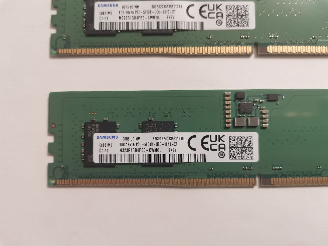 DDR5 8GB 2枚 計16GB SAMSUNG PC5-5600B 動作品