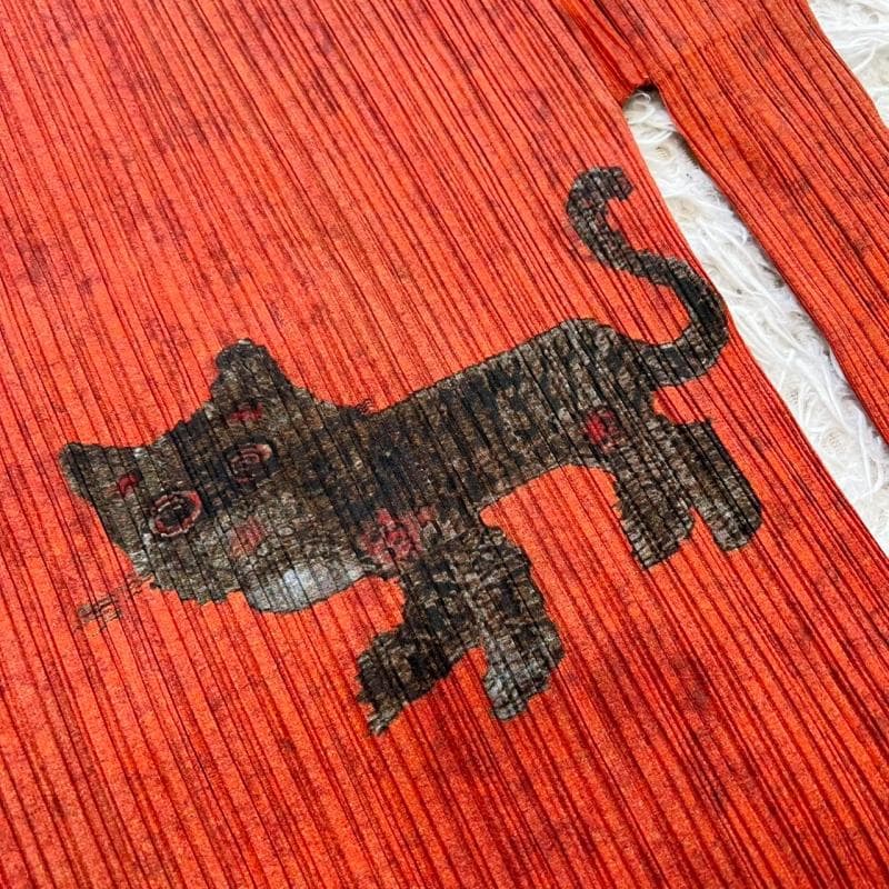 美品 PLEATS PLEASE カットソー タイガーキャット アニマル柄