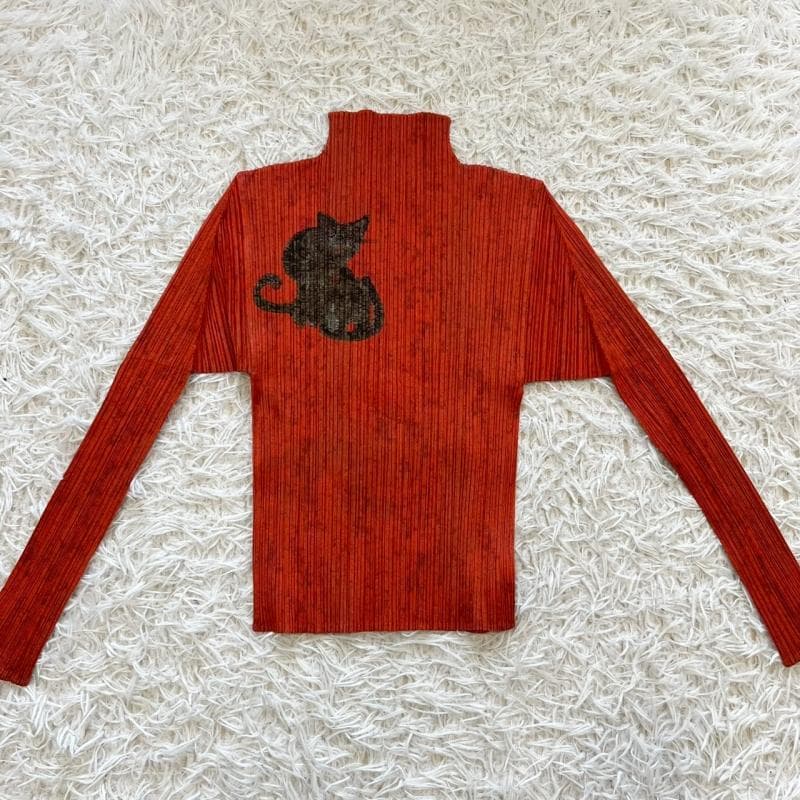 美品 PLEATS PLEASE カットソー タイガーキャット アニマル柄