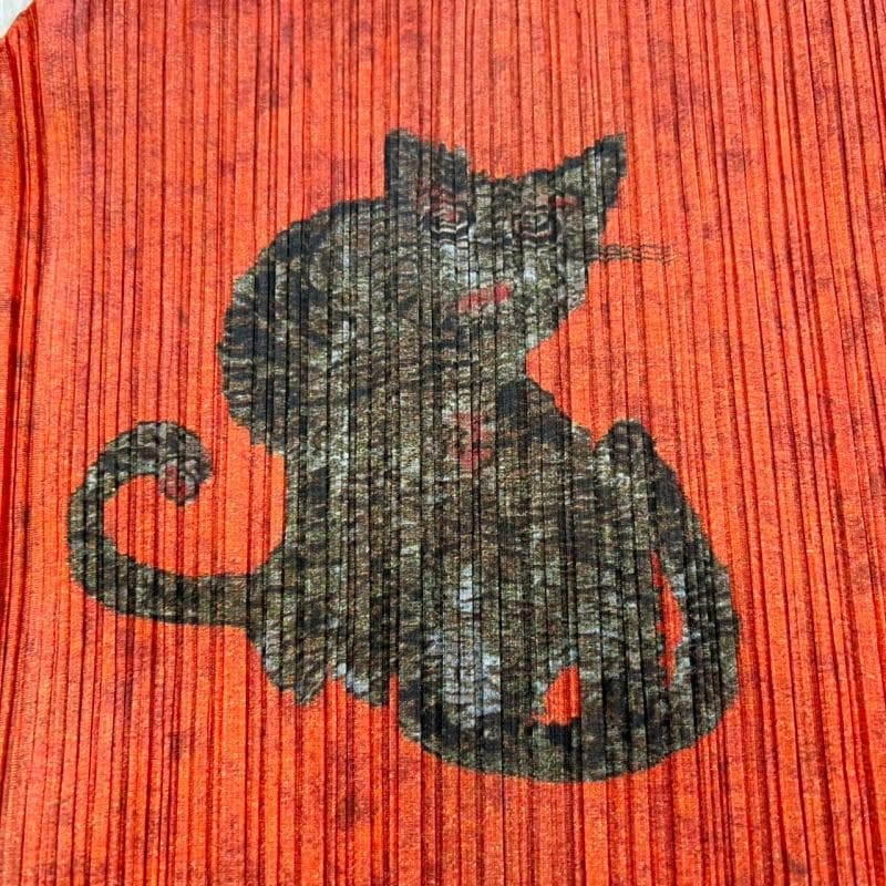 美品 PLEATS PLEASE カットソー タイガーキャット アニマル柄