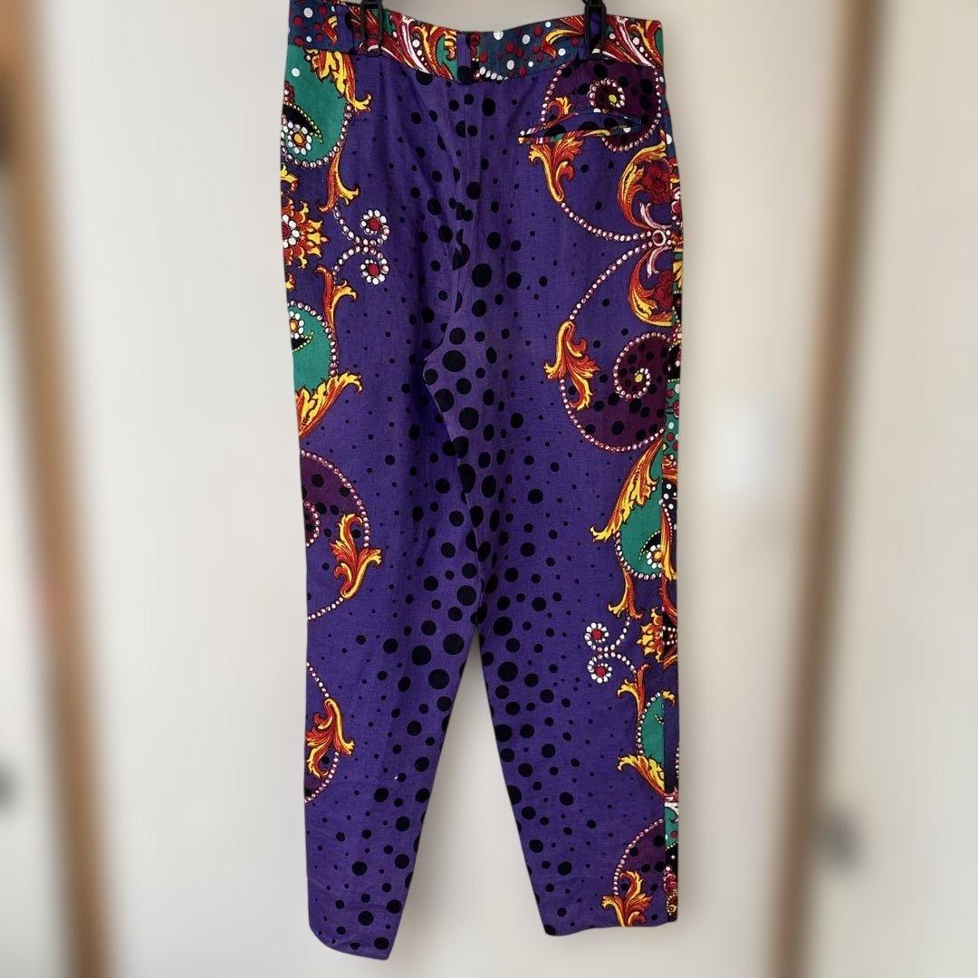 Gianni Versace 90s バロック柄 リネンパンツ 46