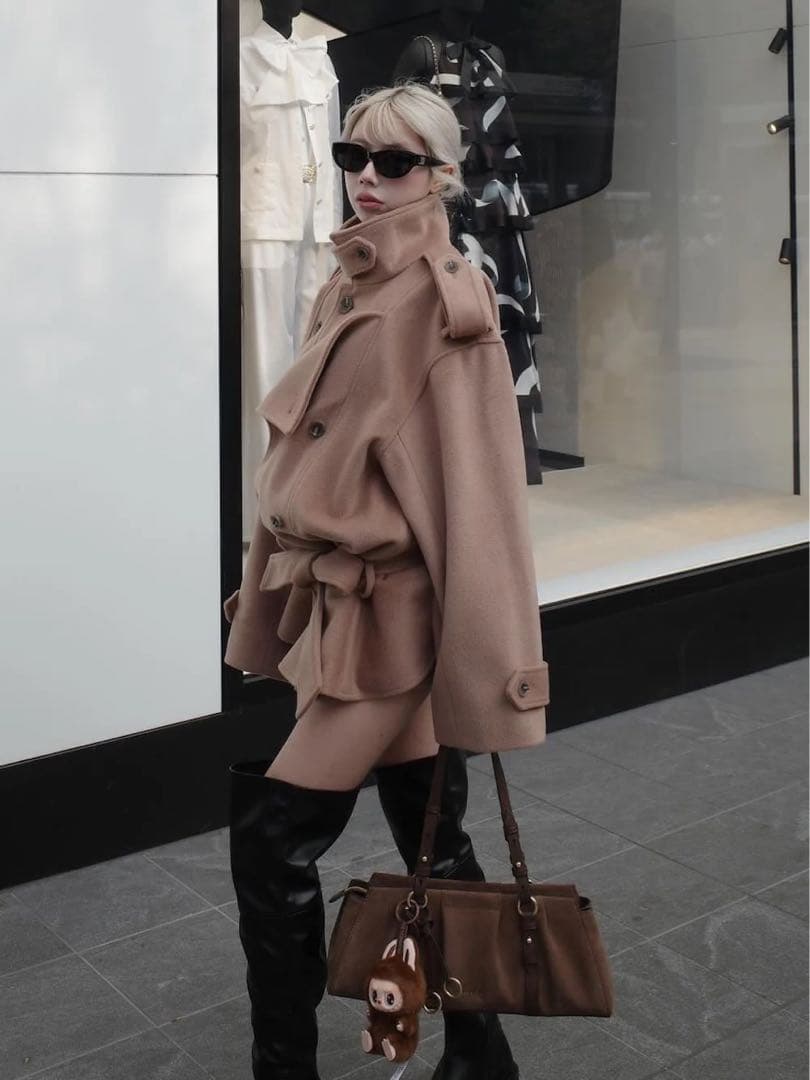 ドロップショルダージャケットコート